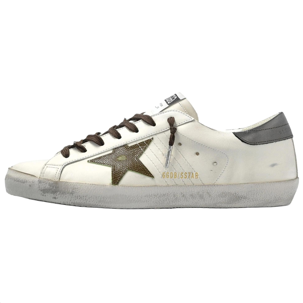 Golden Goose Super-Star Low-Top White Calfskin Leather Sneakers Men. GMF00101.F007516.83112