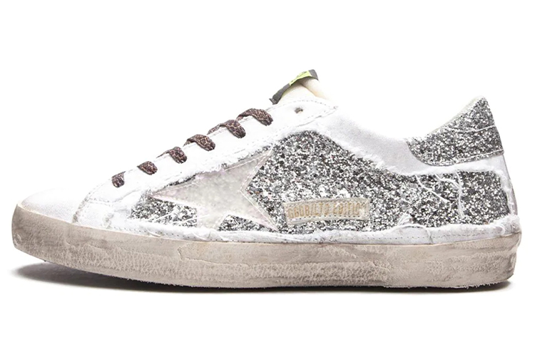 Golden Goose Super-Star Silver Low-Top Sneakers Casual Shoes. GMF00101.F000919.10427