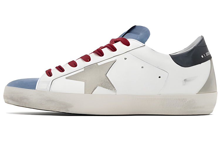 Golden Goose Super-Star White Blue Red
