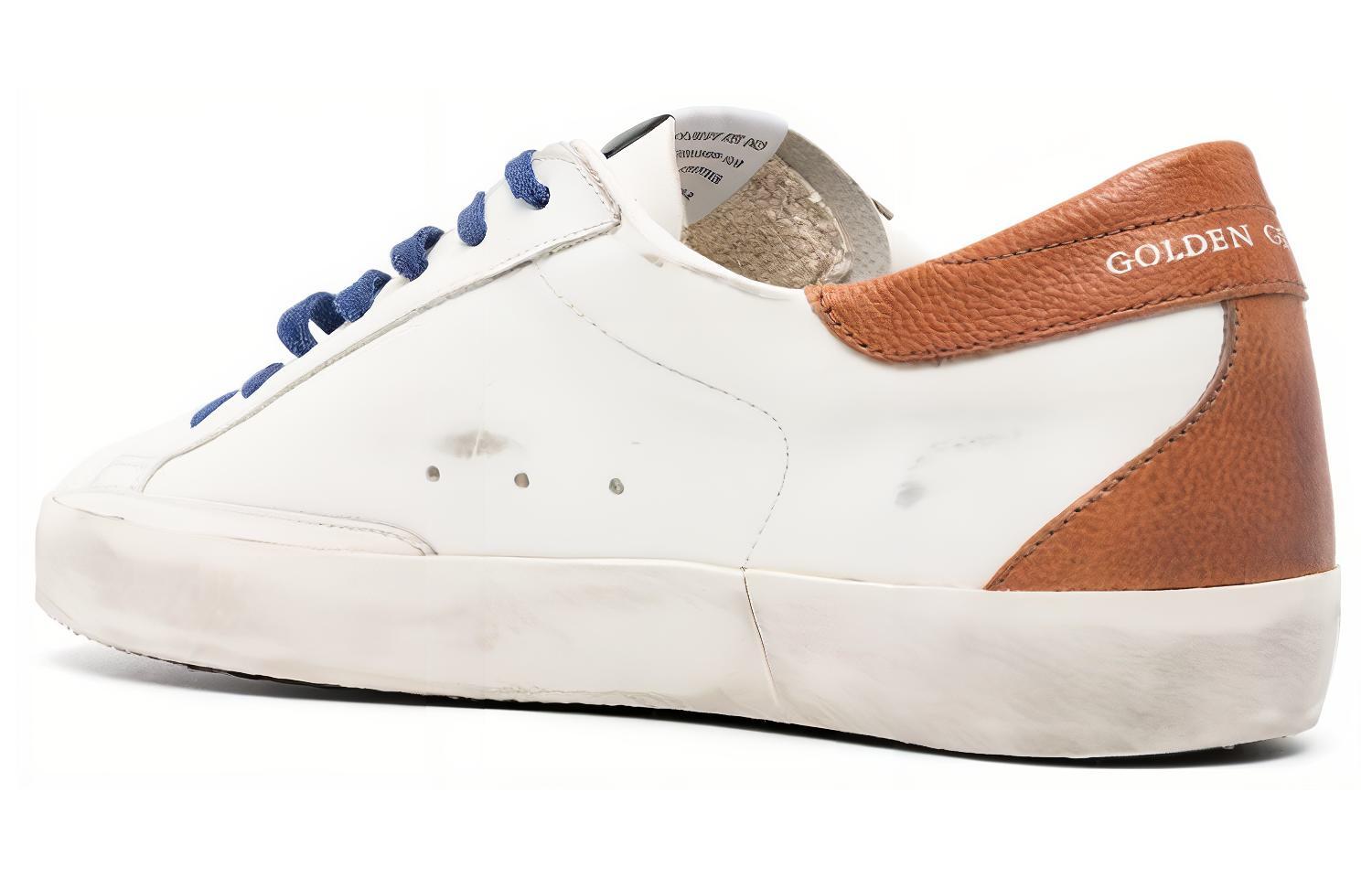 Shop 金鵝皮革平底系帶時尚板鞋 男款 白藍做舊版