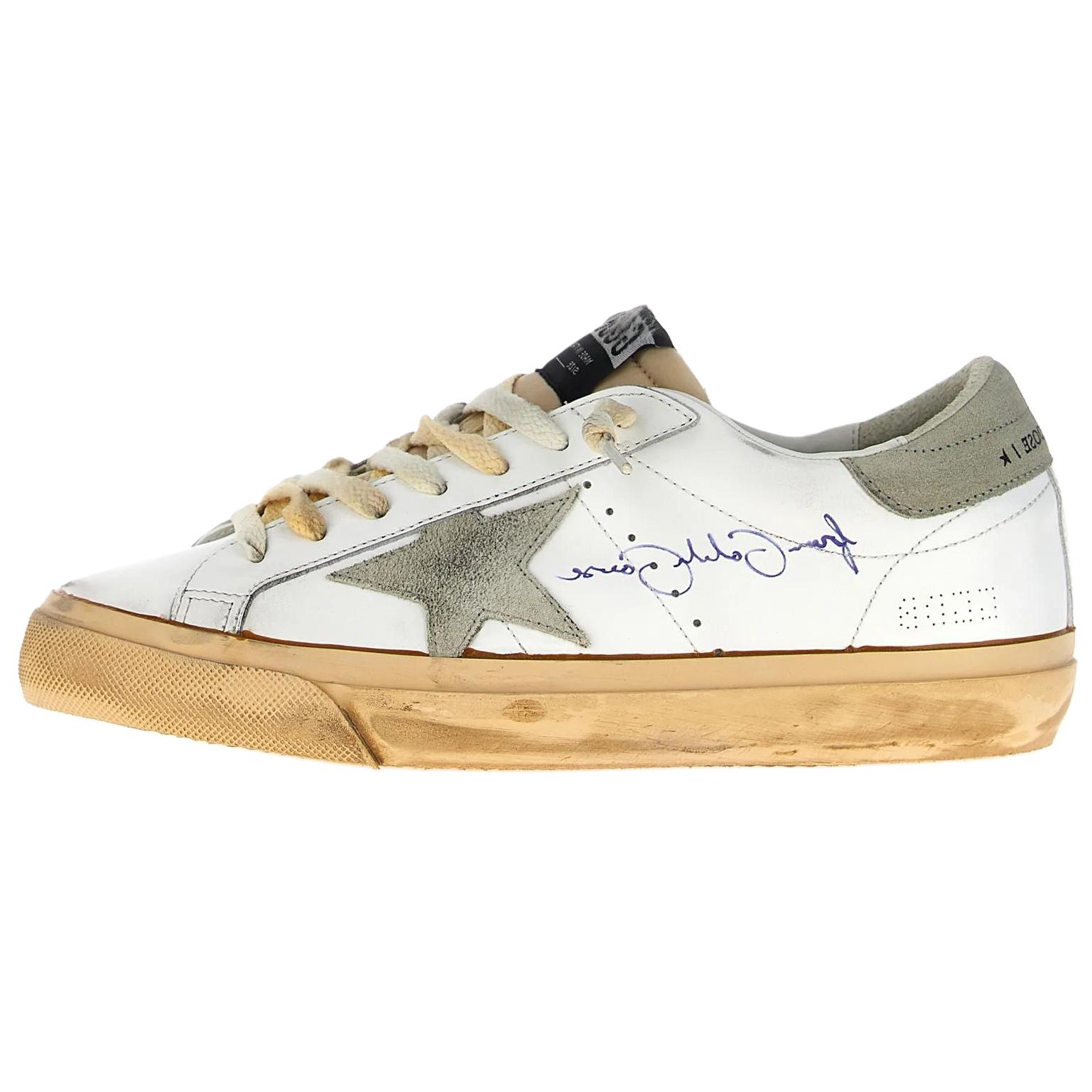Golden Goose Super-Star White Leather Low-Top Sneakers for Men GMF00672.F006232.10276