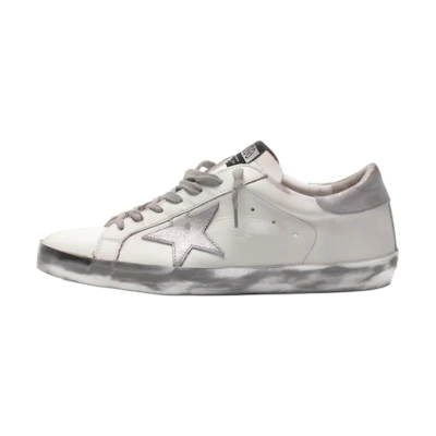 Golden Goose Super-Star White Silver Glitter