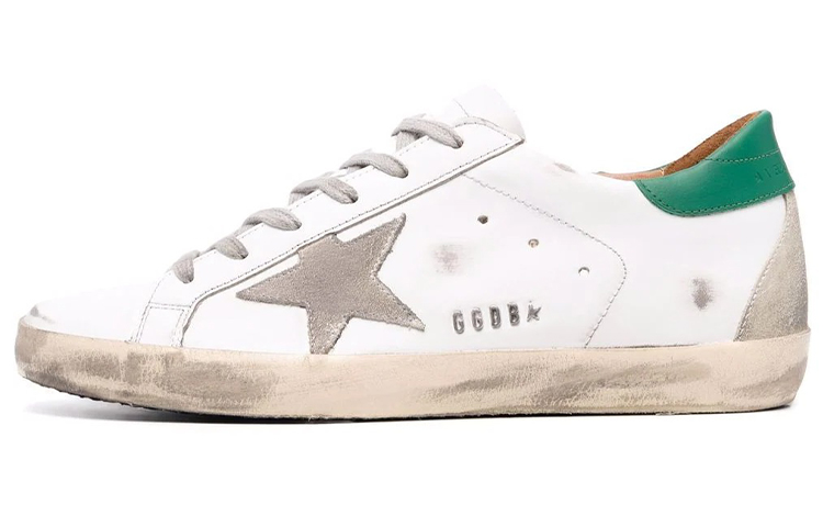 Golden Goose Super-Star 'Distressed White Green' GMF00102.F002180.10802