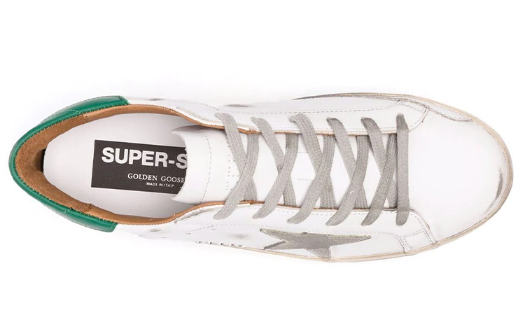 Shop Golden Goose Super-Star 'Blanco Desgastado Verde' GMF00102.F002180.10802
