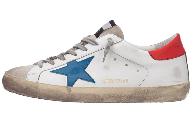 Golden Goose Superstar 'Distressed White Blue Red'