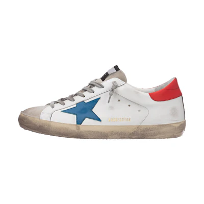 Golden Goose Superstar 'Distressed White Blue Red'