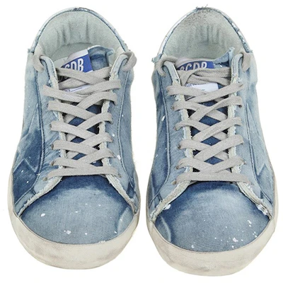 金鵝皮革復古時尚板鞋 淺藍色做舊款 Purchase 金鵝皮革復古時尚板鞋 淺藍色做舊款