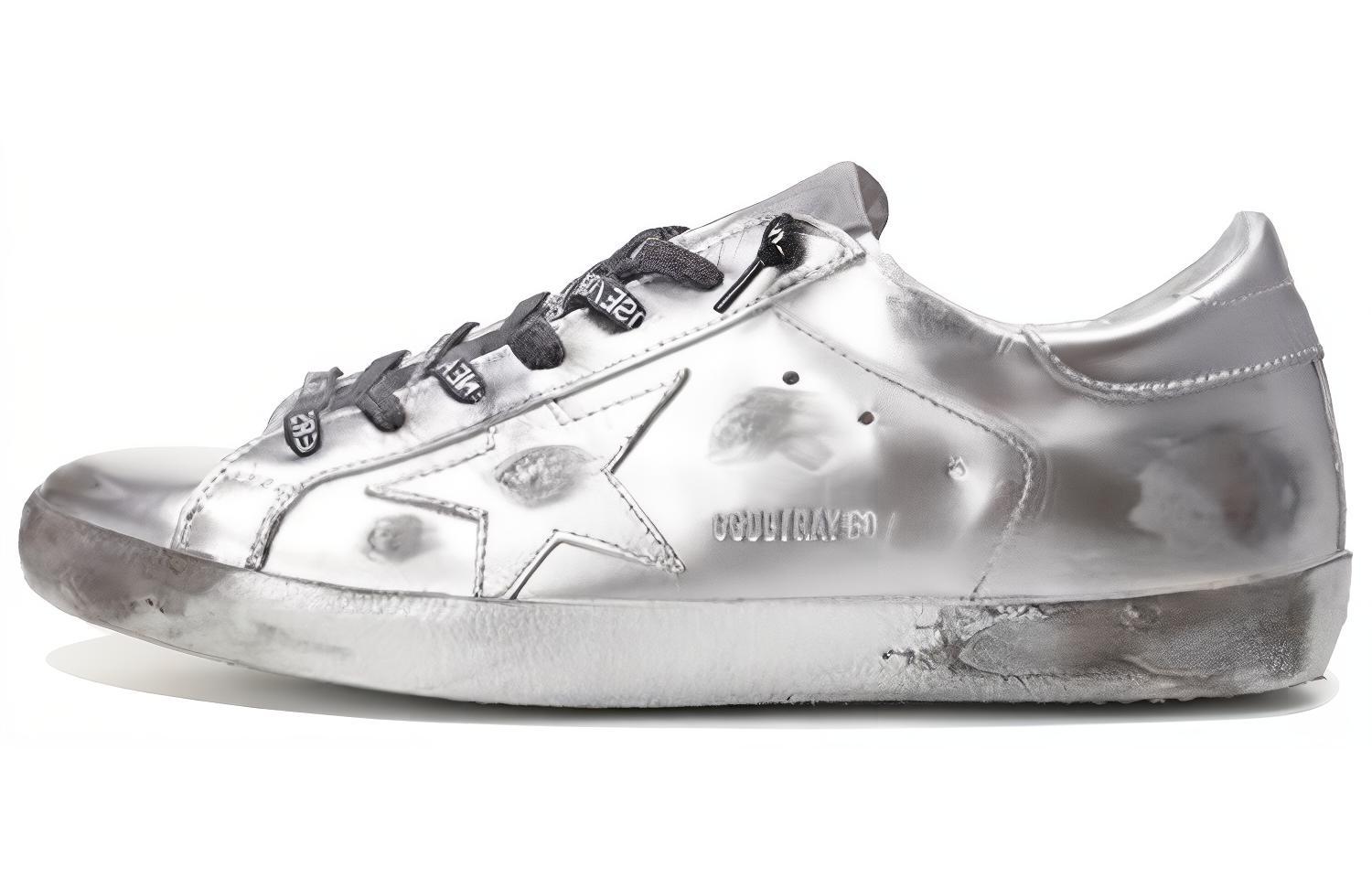 Golden Goose Superstar 'Metallic Silver Distressed'