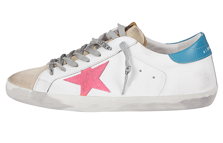 Golden Goose Superstar 'White Blue Pink Distressed'