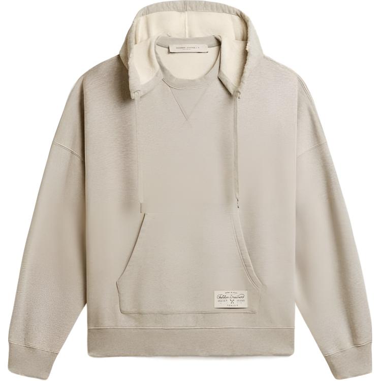 Golden Goose Unisex Beige Oversized Hoodie Pullover Long Sleeve Sweatshirt GUP01893-P001650-60513