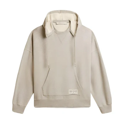 Golden Goose Unisex Beige Oversized Hoodie Pullover Long Sleeve Sweatshirt GUP01893-P001650-60513