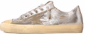 Golden Goose V-Star 'Bertumit Rendah Kulit Perak' GMF00129.F003091.70136