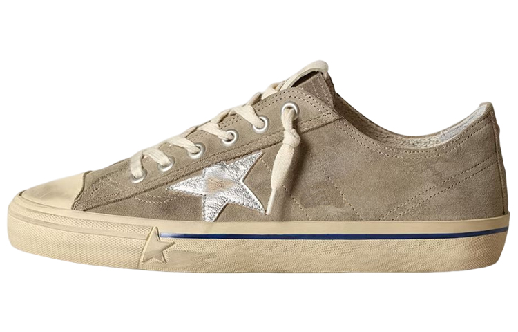 Golden Goose V-Star Suede Leather Low-Top Sneakers Vintage Distressed Gray Mens. GMF00129.F003433.60372