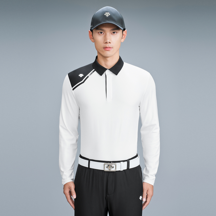 Shop GOLF DESCENTE Serie Field Polo Manga Larga de Micro-Fleece Elástico. G343MFTLN1