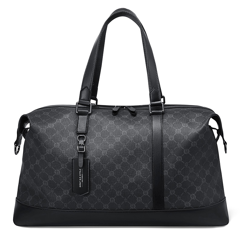 Buy Golf Retro British Style Water-Resistant Travel Bag - Black PVC Large Capacity D263916
