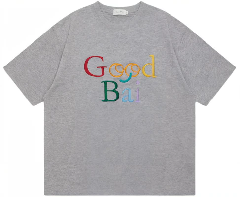 GOOD BAI SS24 916 Series Emoji Logo Embroidered Short Sleeve T-Shirt Unisex G24SSUTS0106 Buy GOOD BAI SS24 916 Series Emoji Logo Embroidered Short Sleeve T-Shirt Unisex G24SSUTS0106