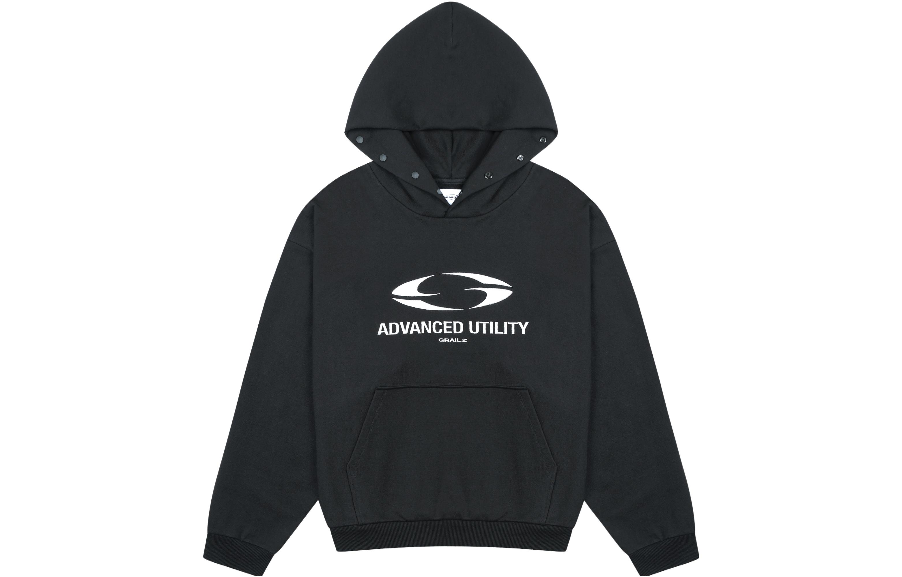 GRAILZ SS23 Classic Logo Hoodie Black Spring Korean Streetwear Style GR23SSMH01BK-A1