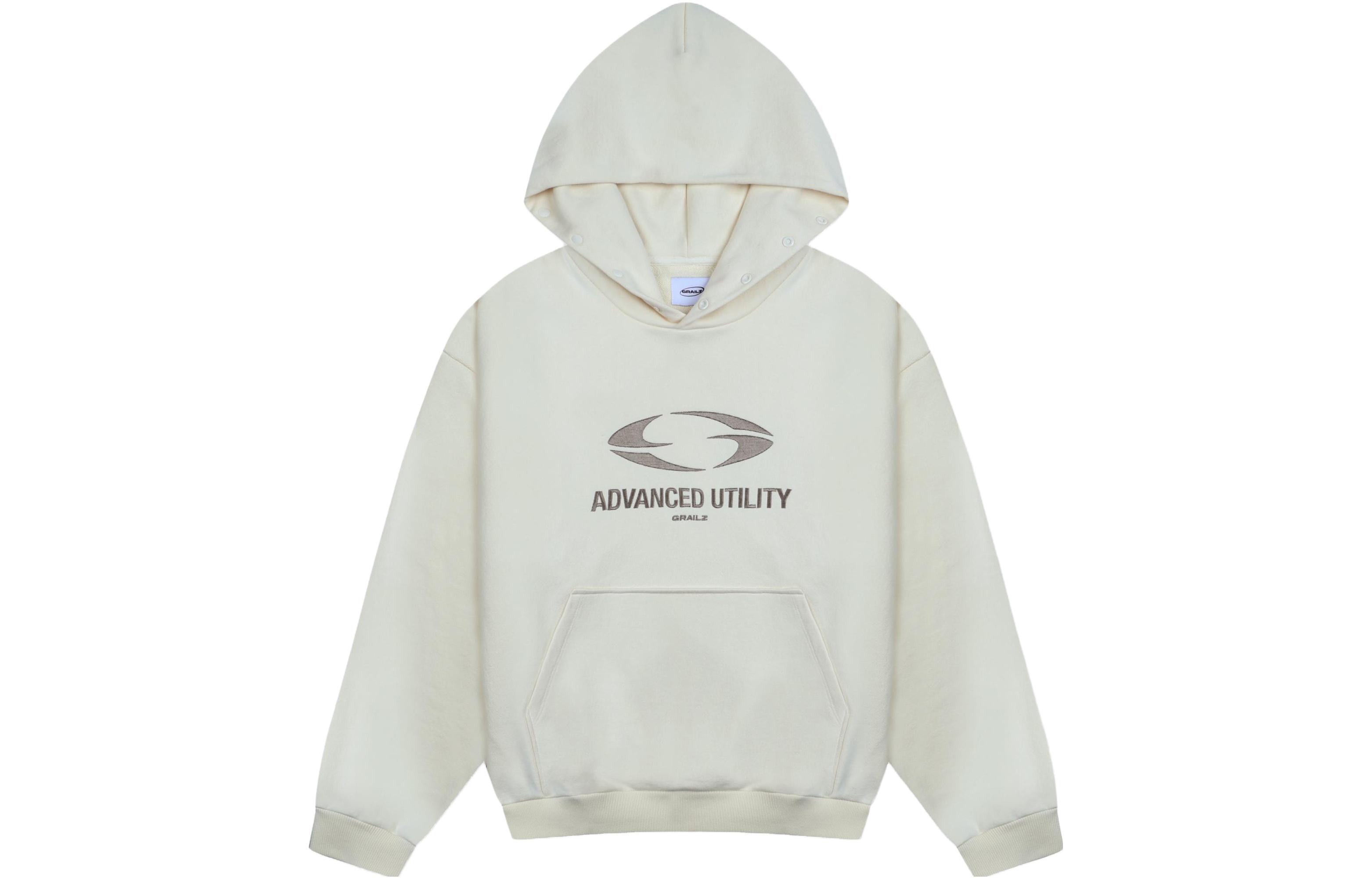 GRAILZ SS23 Geometric Letter Print Beige Hoodie Unisex gra-SS23-038