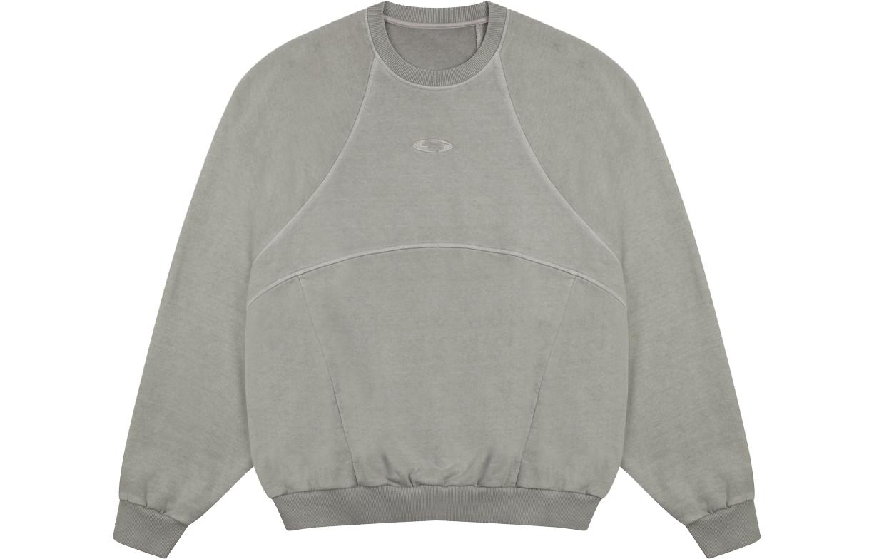 GRAILZ SS23 Solid Color Crewneck Pullover Sweatshirt Light Gray GR23SSMM01-GR