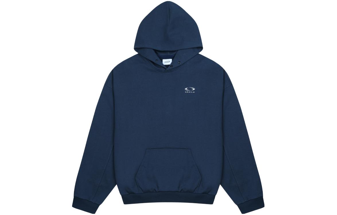 GRAILZ SS23 Unisex Solid Color Navy Blue Hoodie Long Sleeve Sweater GRA-SS23-046