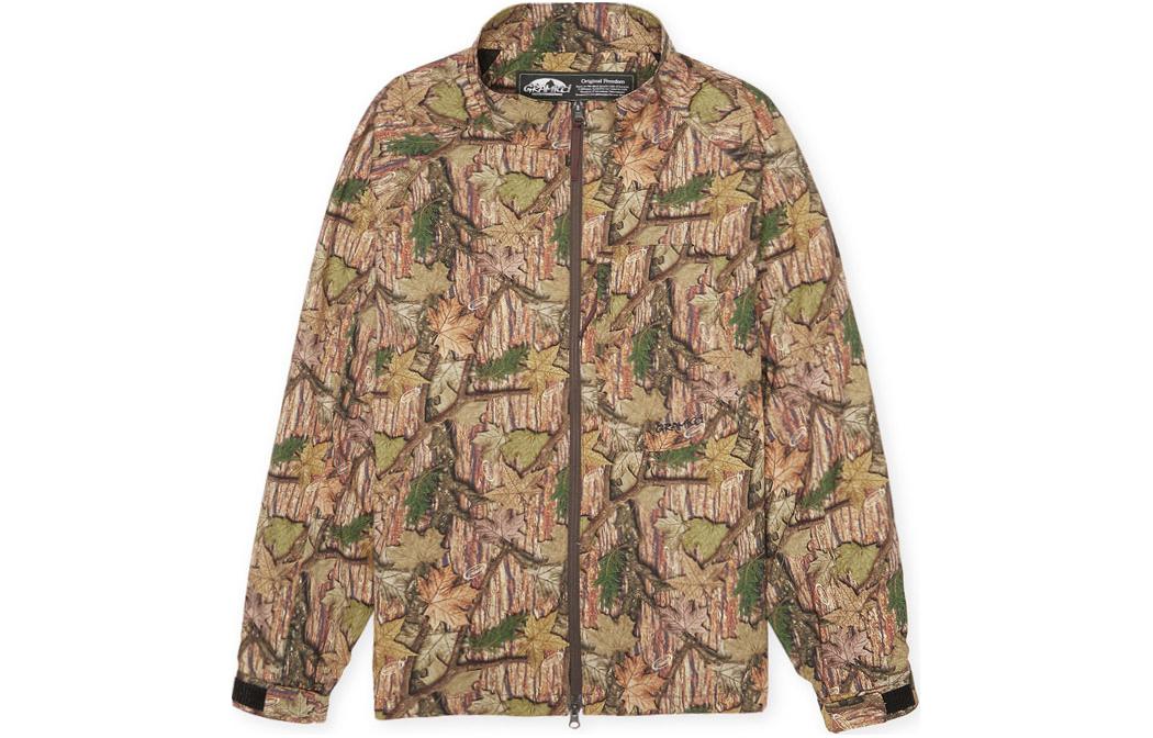 Gramicci Casual Full-Print Leaf Zip Jacket Khaki G3FM-J037