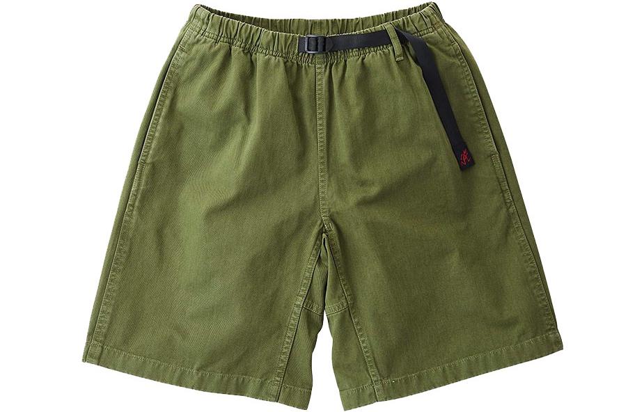 Gramicci Olive Green Relaxed Fit Elastic Waist Shorts G101-OGT-OLV