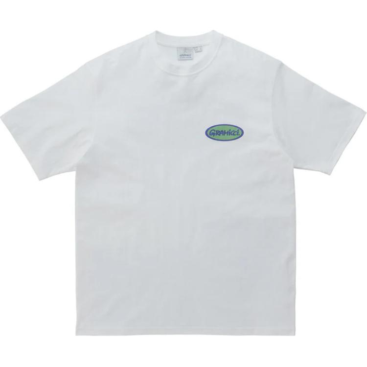 Gramicci Slim Fit Crewneck Logo Print Short Sleeve T-Shirt White G4SU-T77-WHITE