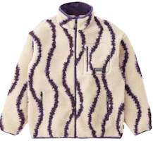 Gramicci White Striped Zip-Up Stand Collar Long Sleeve Jacket G2FU-J045-NATU Gramicci White Striped Zip-Up Stand Collar Long Sleeve Jacket G2FU-J045-NATU