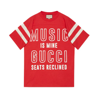 Gucci 100 Logo Print Short Sleeve T-Shirt Red 655459-XJDXN-6057