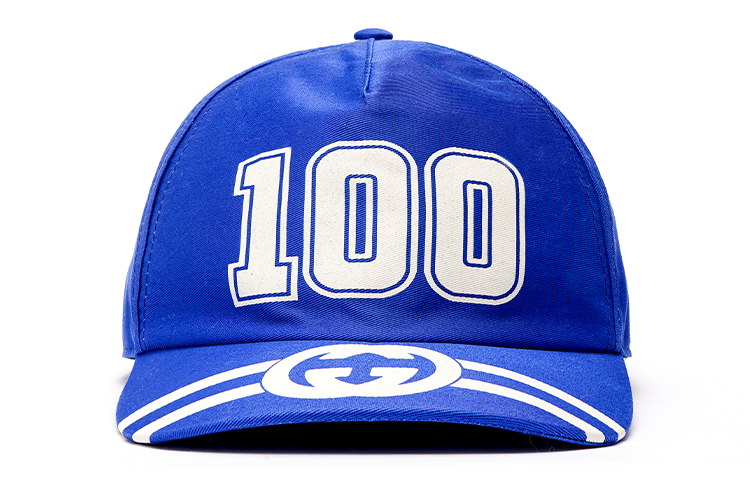 Lookbook Gorra de Béisbol Azul Edición Especial 100 Aniversario GUCCI. 6730814HAKR4368