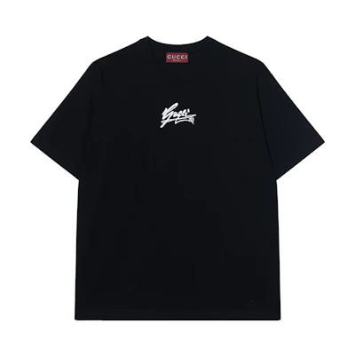 Gucci 1921 Series Logo Print Black Short Sleeve Crewneck Tee Men 796395-XJGQT-1152