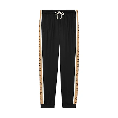 Gucci 1921 Series SS22 Black Logo Print Knit Track Pants 598858-XJBZ8-1082