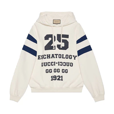 Gucci 1921 Series White Letter Print Hoodie Long Sleeve 655469-XJDHN-9230