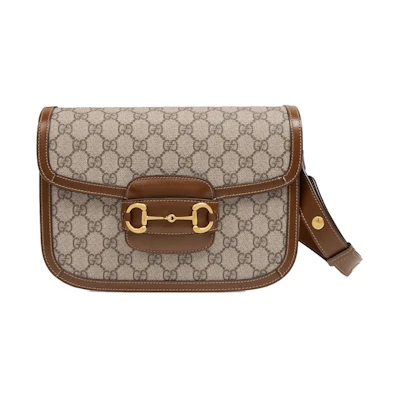 Gucci 1955 Horsebit Shoulder Bag Small Beige/Brown