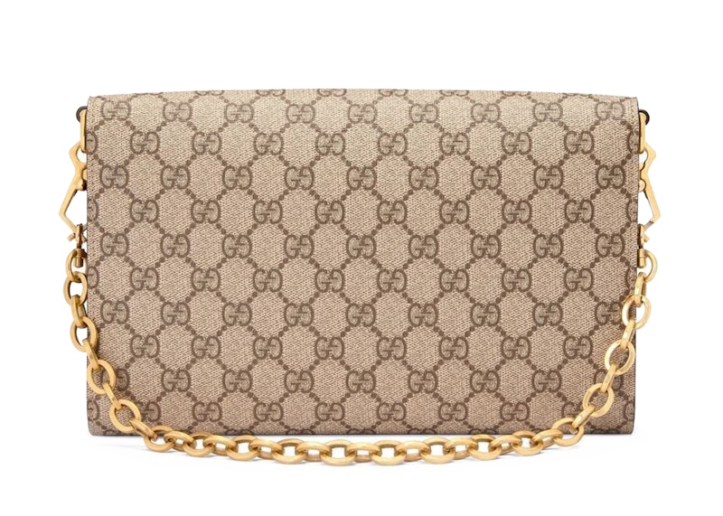 Order Gucci 1955馬銜肩背包小號GG Supreme米色/深棕色