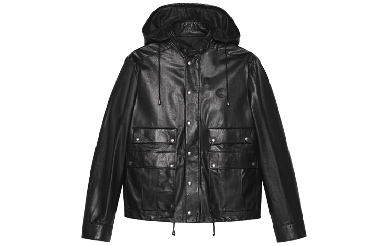 Gucci 2020 Pre-Fall Interlocking GG Leather Jacket Black 621456-XNAKN-1000