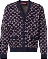 Gucci 2024 FW Logo Knit Cardigan Single Breasted Navy Blue 801705-XKEAP-4116 Gucci 2024 FW Logo Knit Cardigan Single Breasted Navy Blue 801705-XKEAP-4116