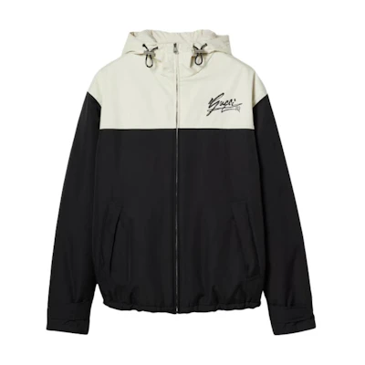 Gucci 2024 Pre-Fall Colorblock Hooded Zip-Up Jacket Black 787197-ZARAK-1043