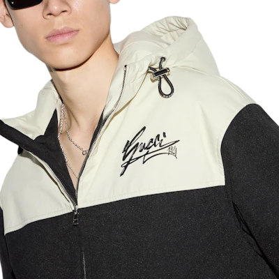 Gucci 2024 預秋彩色拼接連帽拉鍊外套 黑色 787197-ZARAK-1043 Sizing Gucci 2024 預秋彩色拼接連帽拉鍊外套 黑色 787197-ZARAK-1043