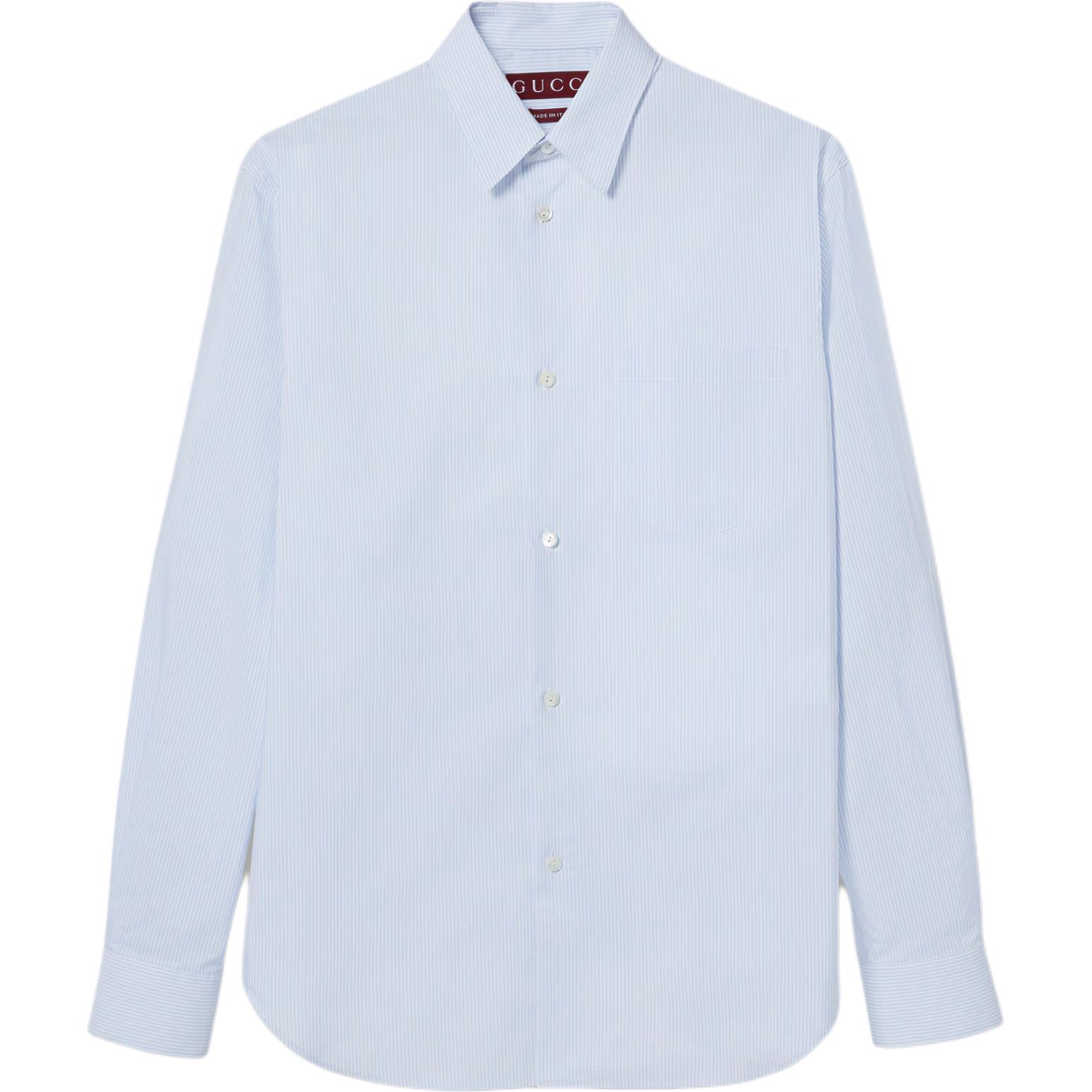 Gucci 2024 Pre-Fall Fitted Long Sleeve Shirt Light Blue 784020-ZAQU4-9025