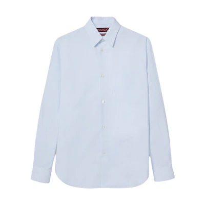 Gucci 2024 Pre-Fall Fitted Long Sleeve Shirt Light Blue 784020-ZAQU4-9025