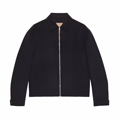Gucci 2024 Pre-Spring Oversized Zipper Jacket in Navy Blue 762521-ZAPUR-4440