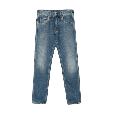 Gucci 2024 Resort Straight-Leg Mid-Rise Blue Jeans 774079-XDCTP-4011