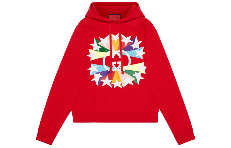 Gucci 520 Special Red Starburst Hoodie Mens Long Sleeve 646953-XJDNJ-6229