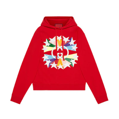 Gucci 520 Special Red Starburst Hoodie Mens Long Sleeve 646953-XJDNJ-6229