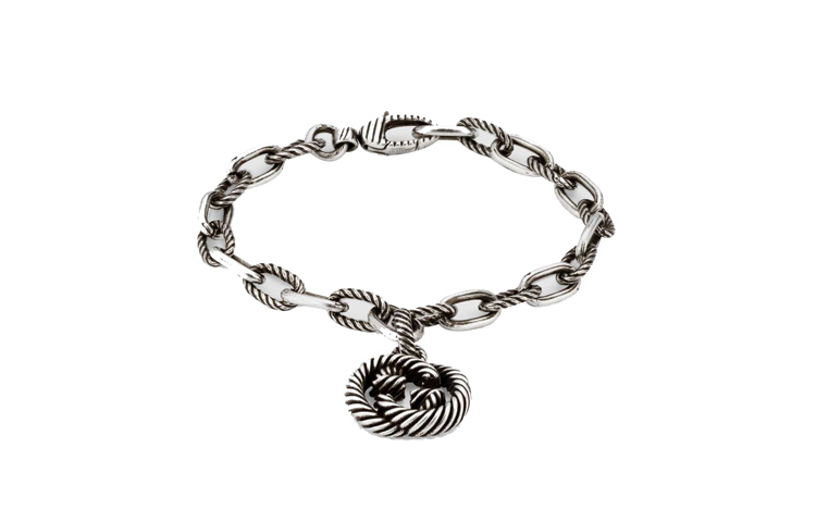 Order GUCCI 925純銀雙G標誌手鍊 607158-J8400-0811