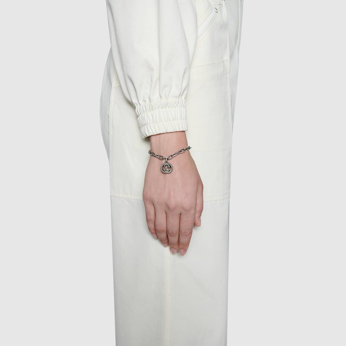 Shop GUCCI 925純銀雙G標誌手鍊 607158-J8400-0811