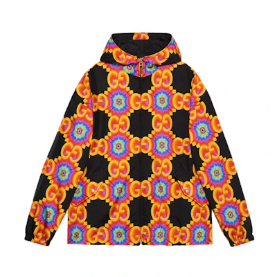 Gucci 'Aria' GG Kaleidoscope Full Zip Hoodie Jacket Orange for Men 673609-ZAH4C-1128