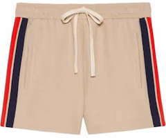 GUCCI Beige High-Waisted Striped Embroidered Casual Shorts. 737416-XJFFB-9117 GUCCI Beige High-Waisted Striped Embroidered Casual Shorts. 737416-XJFFB-9117