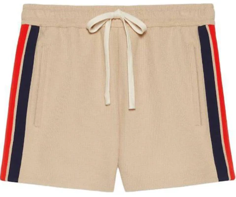 GUCCI Beige High-Waisted Striped Embroidered Casual Shorts. 737416-XJFFB-9117 Buy GUCCI Beige High-Waisted Striped Embroidered Casual Shorts. 737416-XJFFB-9117